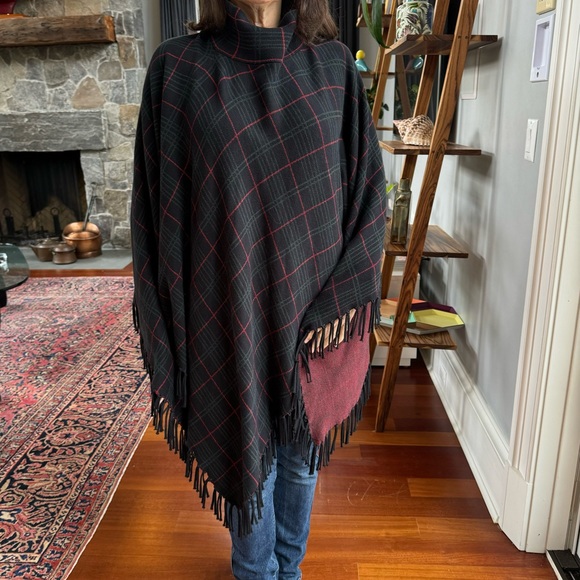 J. McLaughlin Sweaters Jmclaughlin Black Plaid Poncho Poshmark